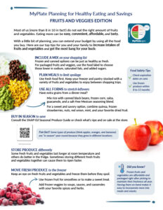 MyPlate Planning for Healthy Eating and Savings: Fruits and Vegg