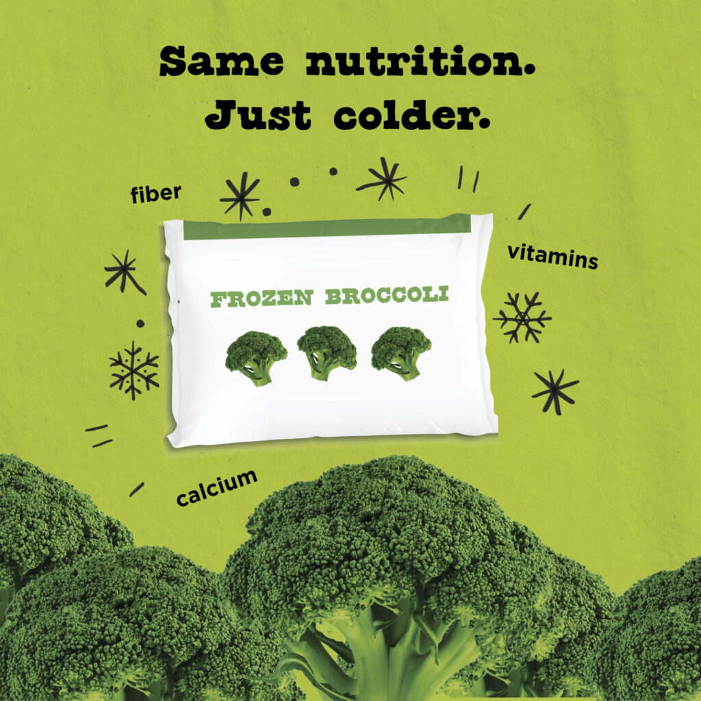 Same Nutrition Just Colder Infographic broccoli